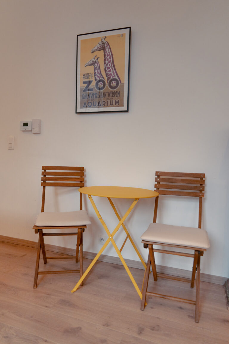 chaises dans l'appartement Lyves 4, situé au 1er étage du 8 Rue Dossin à Liège (4000) en Belgique